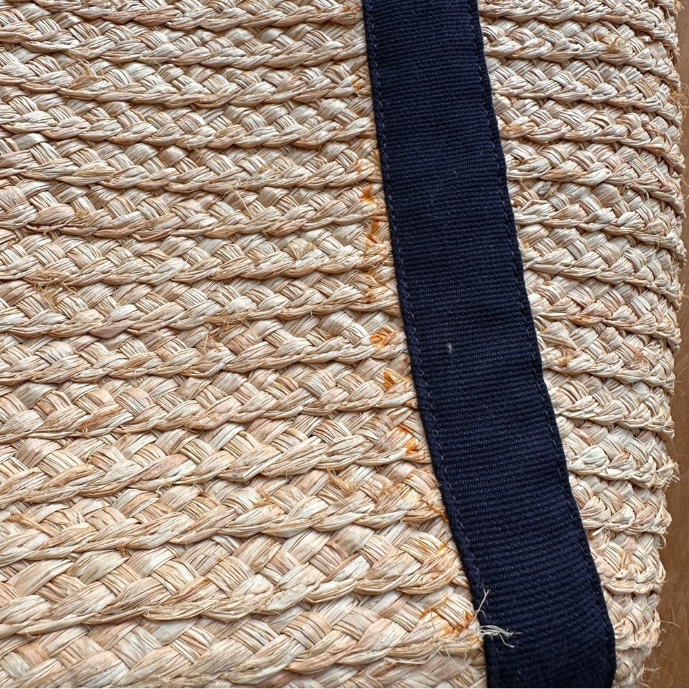J. Crew Raffia Straw Structured Tote Bag, Antique Navy - Picture 11 of 11